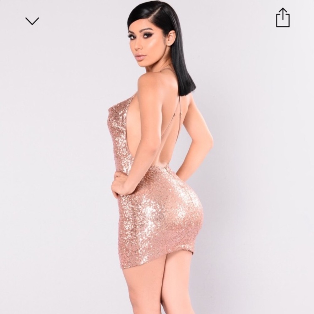 Rose Gold Sequin MiniDress - Picture 9 of 10